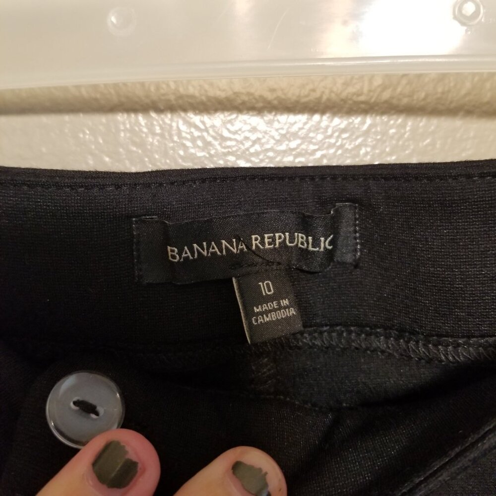 Banana Republic Black Straight Leg Trousers, Size 10 - Picture 5 of 7
